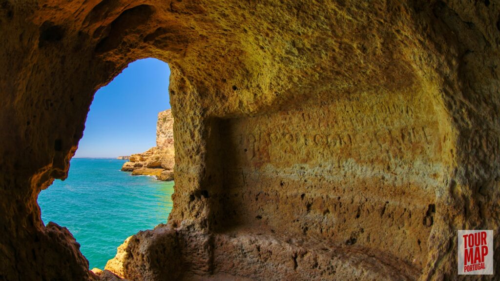 Scenic day trip to Algarve with Tour Map Portugal, visiting Benagil Cave, Carvoeiro, and Lagos.