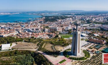 Sintra Private Day Tour offers Towering Cristo Rei statue overlooking Lisbon, part of a tour by Tour Map Portugal