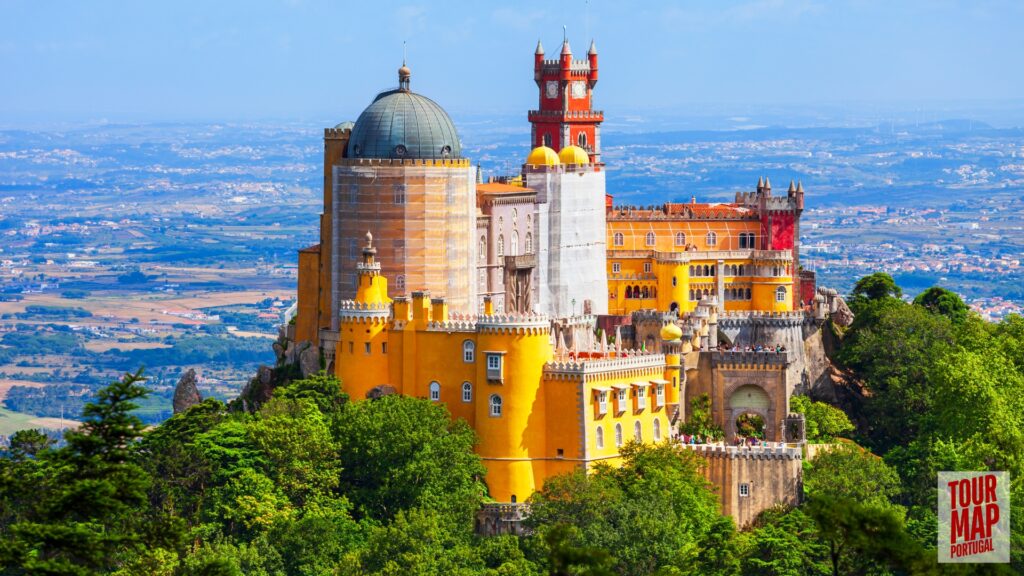 A vibrant view of Pena Palace in Sintra, Portugal, Powered by Tour Map Portugal