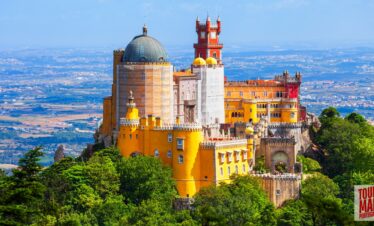 A vibrant view of Pena Palace in Sintra, Portugal, Powered by Tour Map Portugal