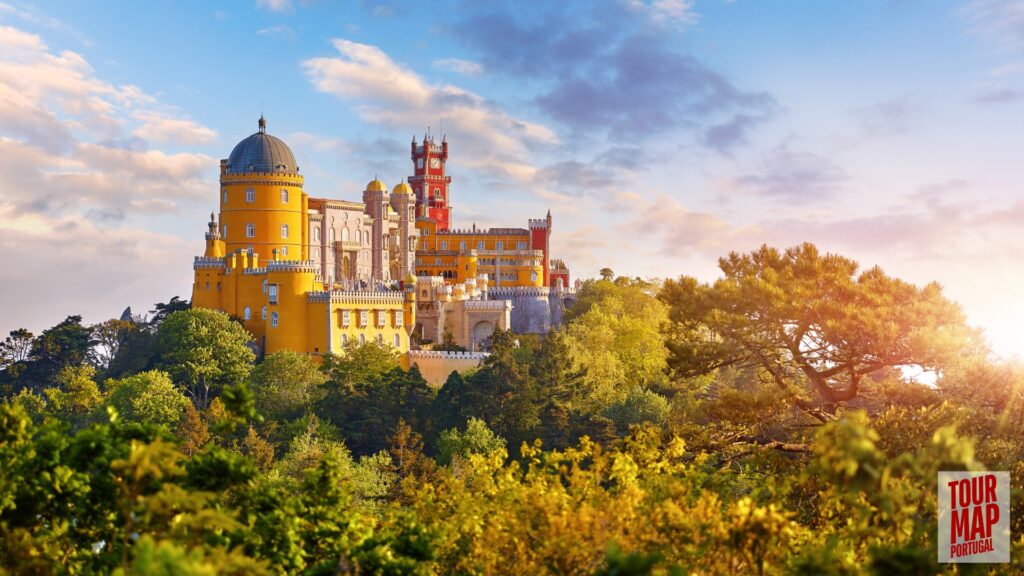 A vibrant view of Pena Palace in Sintra, Portugal, Powered by Tour Map Portugal