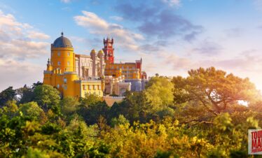 A vibrant view of Pena Palace in Sintra, Portugal, Powered by Tour Map Portugal