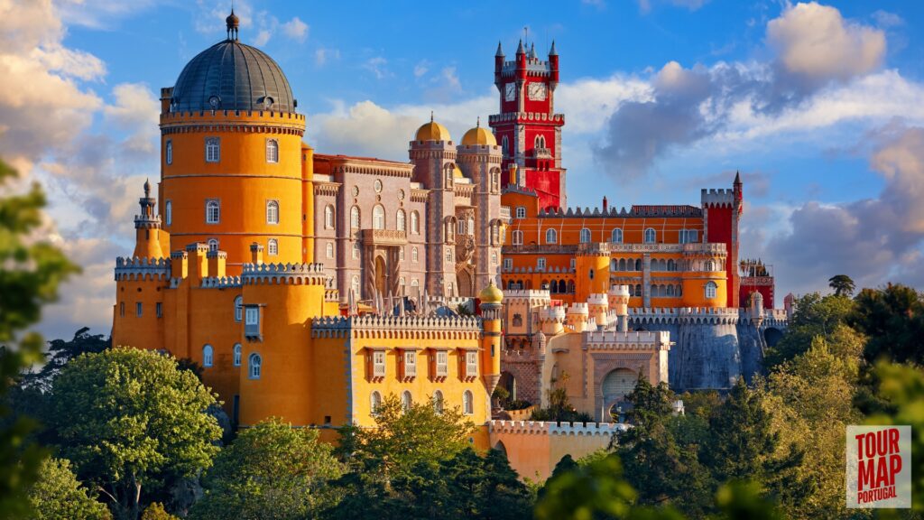 A vibrant view of Pena Palace in Sintra, Portugal, Powered by Tour Map Portugal