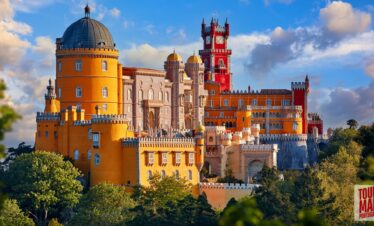 A vibrant view of Pena Palace in Sintra, Portugal, Powered by Tour Map Portugal