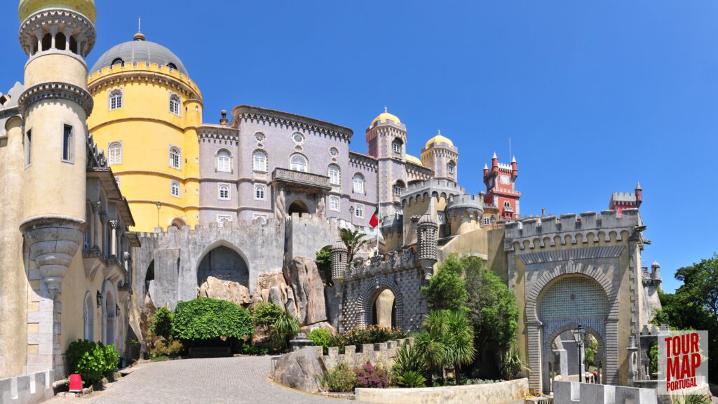 A vibrant view of Pena Palace in Sintra, Portugal, Powered by Tour Map Portugal