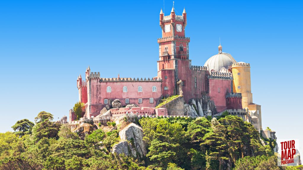 A vibrant view of Pena Palace in Sintra, Portugal, Powered by Tour Map Portugal