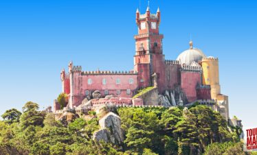 A vibrant view of Pena Palace in Sintra, Portugal, Powered by Tour Map Portugal