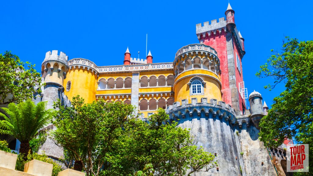 A vibrant view of Pena Palace in Sintra, Portugal, Powered by Tour Map Portugal