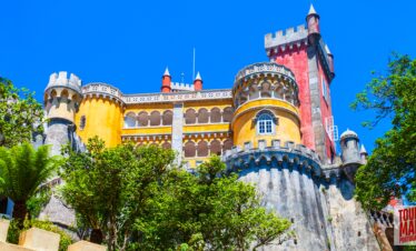 A vibrant view of Pena Palace in Sintra, Portugal, Powered by Tour Map Portugal