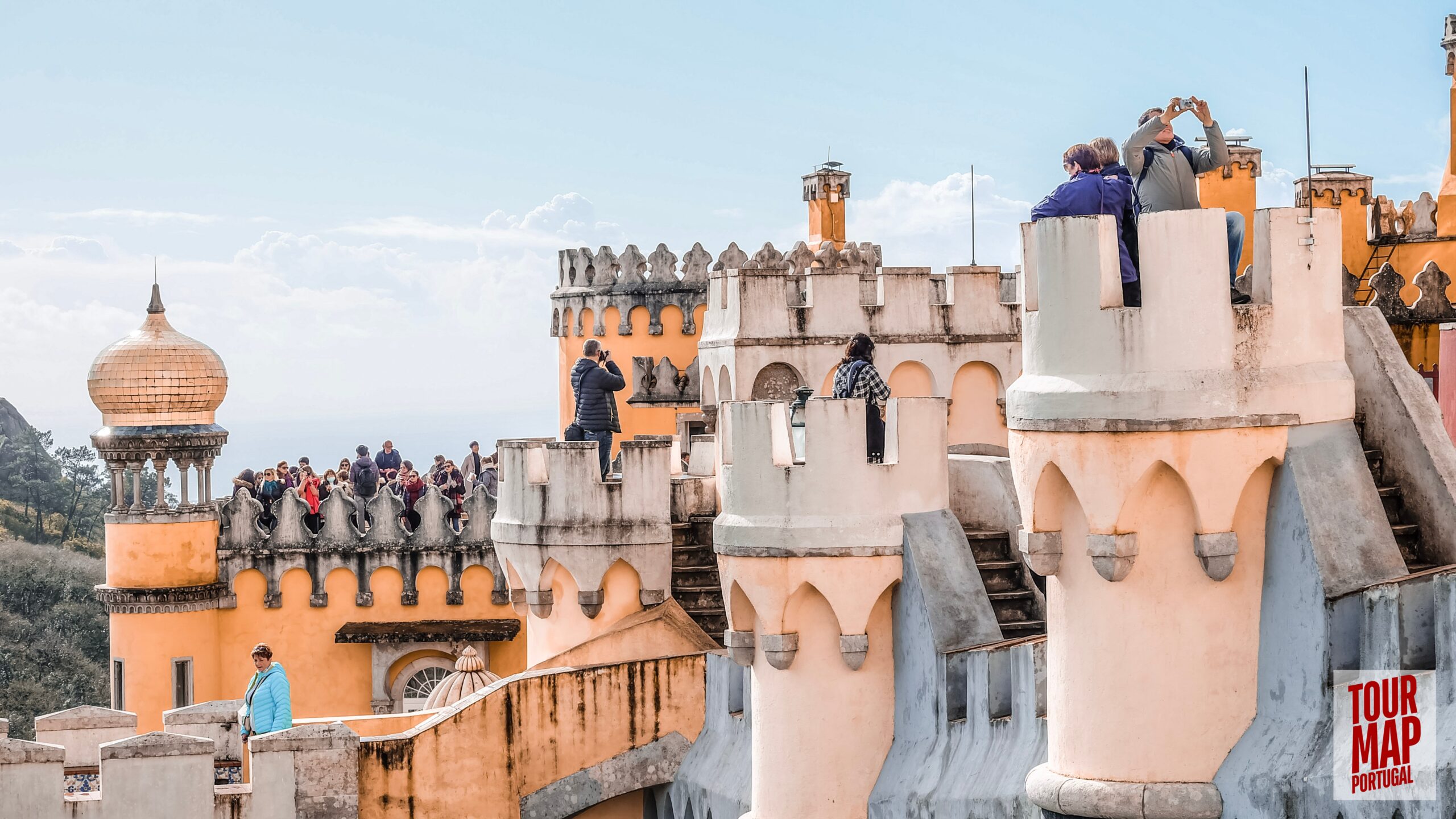 A vibrant view of Pena Palace in Sintra, Portugal, Powered by Tour Map Portugal