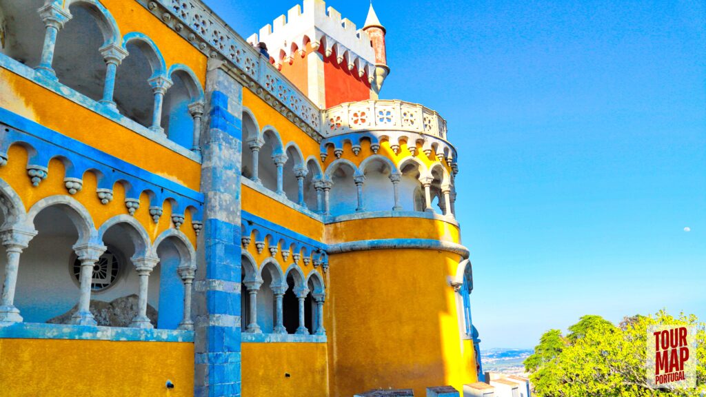 A vibrant view of Pena Palace in Sintra, Portugal, Powered by Tour Map Portugal