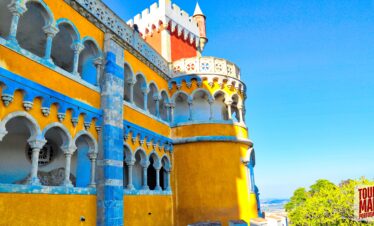 A vibrant view of Pena Palace in Sintra, Portugal, Powered by Tour Map Portugal