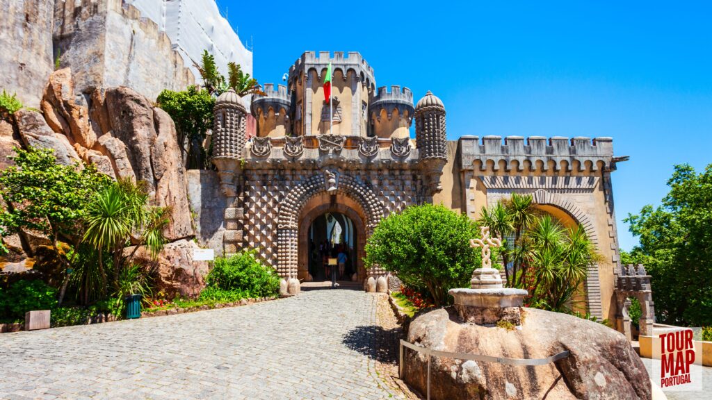 A vibrant view of Pena Palace in Sintra, Portugal, Powered by Tour Map Portugal