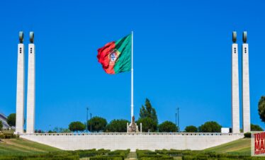 Scenic view of Parque Eduardo VII in Lisbon with Tour Map Portugal