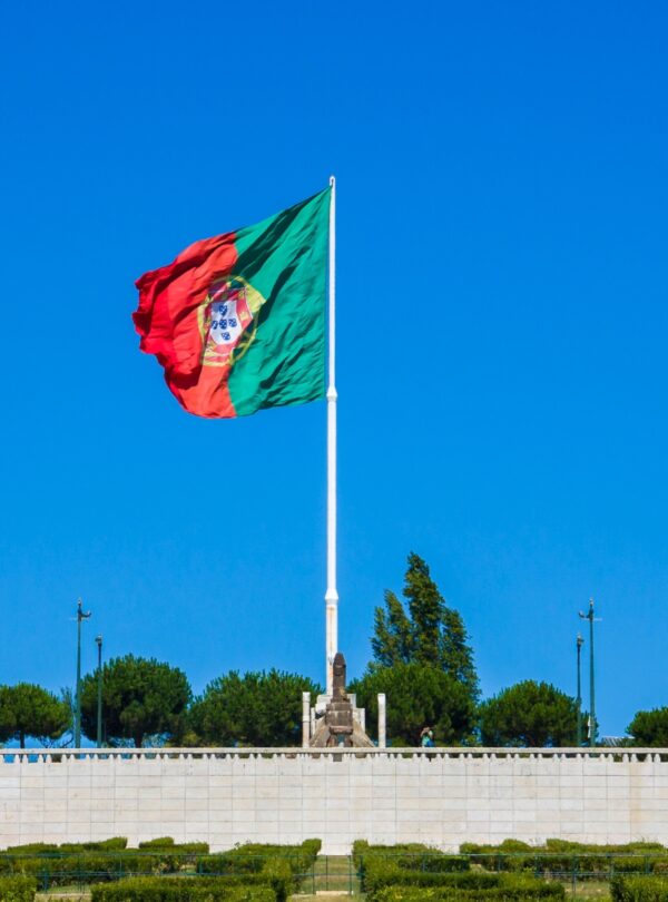 Scenic view of Parque Eduardo VII in Lisbon with Tour Map Portugal