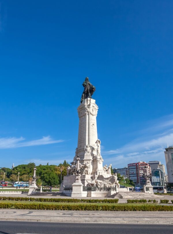 Scenic view of Parque Eduardo VII in Lisbon with Tour Map Portugal