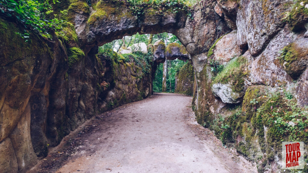 Gothic architecture and lush gardens of Quinta da Regaleira. Known for its elaborate Gothic-style architecture and enigmatic gardens, this UNESCO site is filled with hidden tunnels, lakes, and the iconic Initiation Well, offering an otherworldly experience steeped in symbolism and mystery.